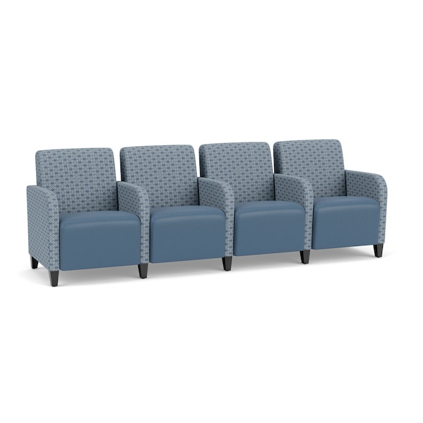 Lesro Siena 4 Seat Tandem Seating, Black, RS RainSong Back, MD Titan Seat, RS RainSong Panels SN4103 - main